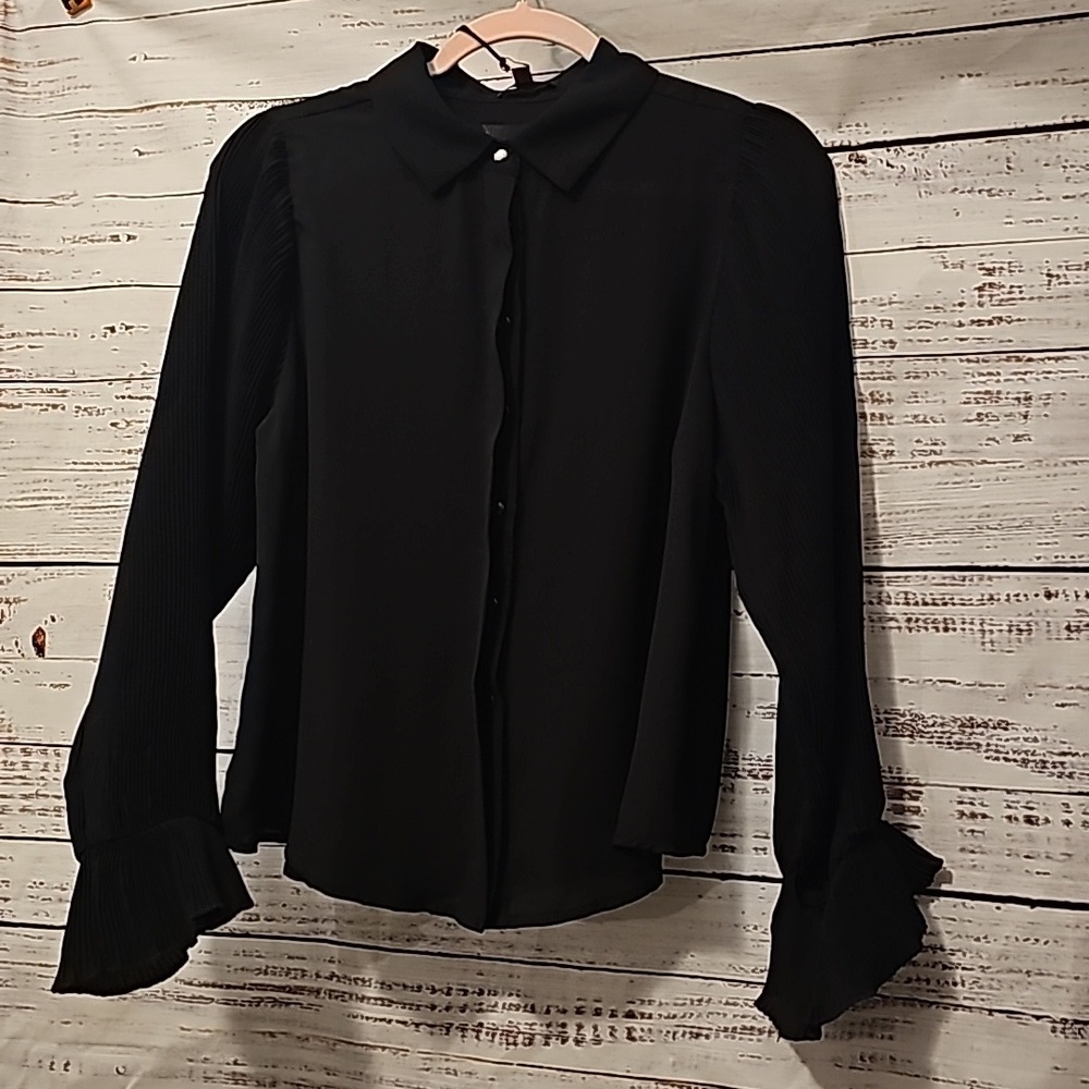 Classic Black Blouse with a Twist